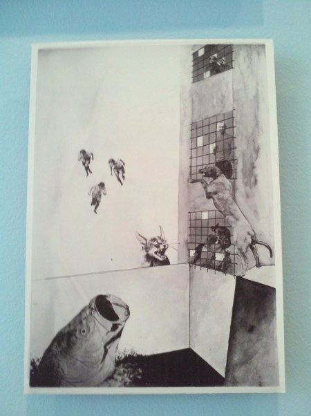 The label for this image ends with the poetic lines “The fog comes on little cat feet.  It sits looking over harbor and city on silent haunches and then moves on.”