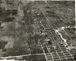 Aerial photograph of Chrysler Village, ca. 1950, courtesy of Clear-Ridge Historical Society